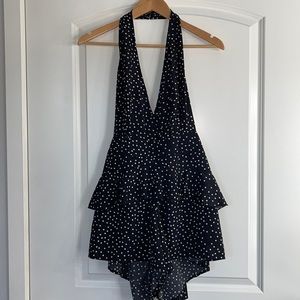 Polka Dot Halterneck Romper from PrettyLittleThing